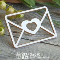 Чипборд письмо с сердечком Hm-049